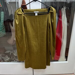 H&M Olive Green Long Sleeve Shift Dress